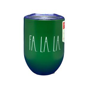 RAE DUNN NWT "FA. La. La." Stainless Steel Stemless Wine Glass w/Lid
